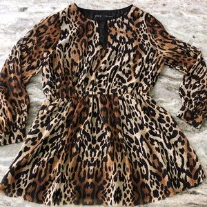 Zara leopard long sleeve dress